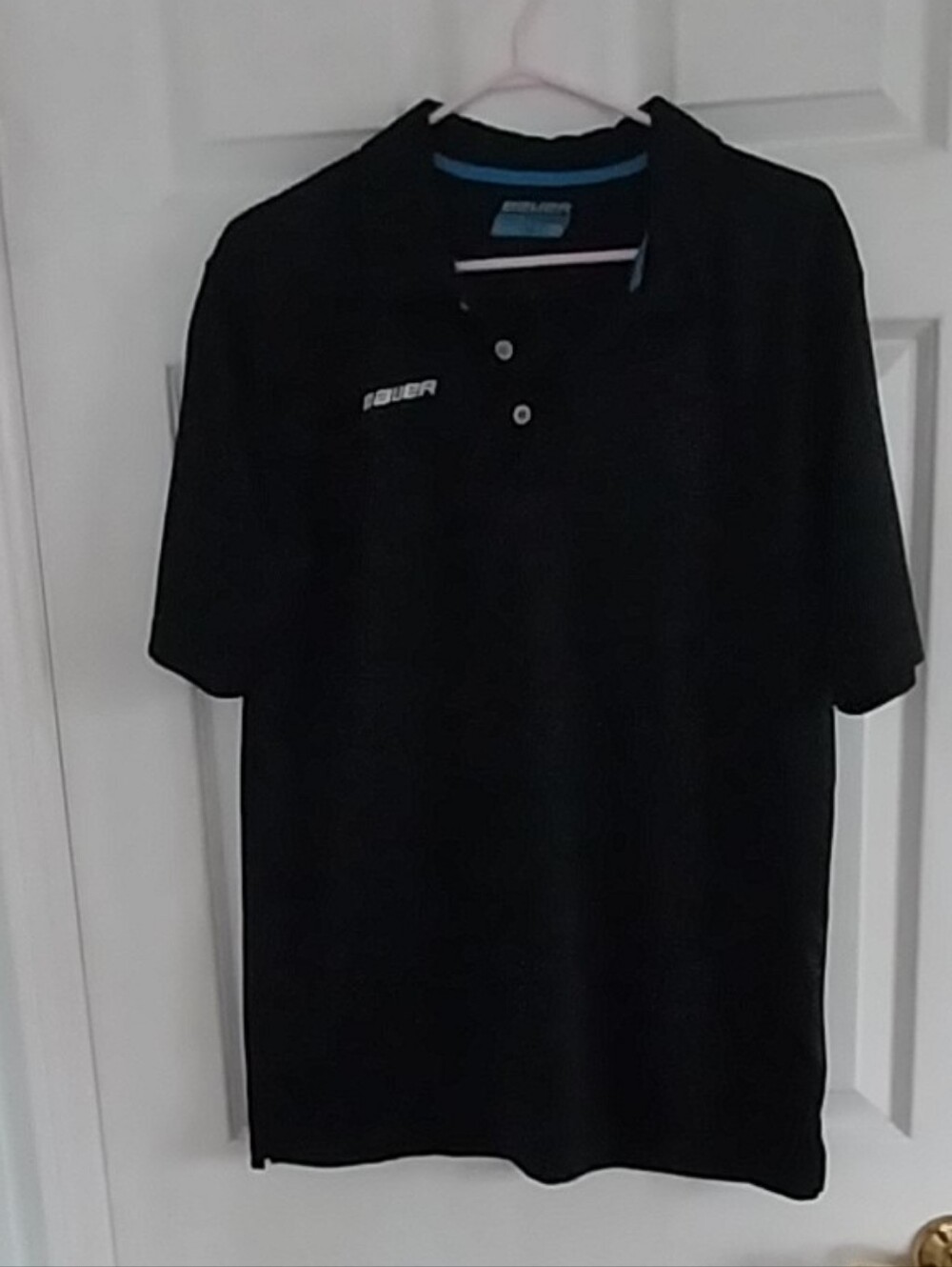Bauer Black Polo with Subtle Blue Trim